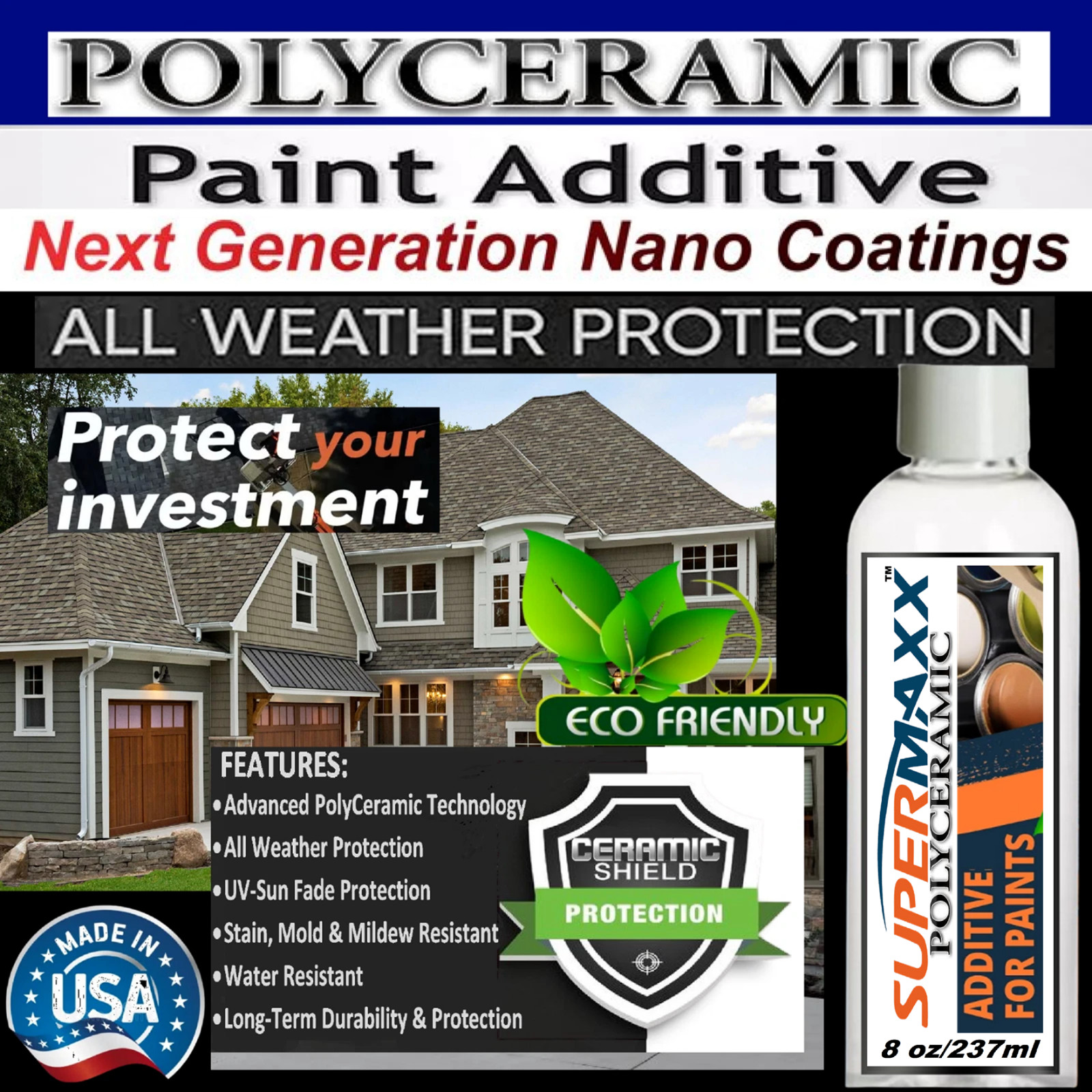 POLYCERAMIC LATEX PAINT ADDITIVE BEST PROTECTION FOR ALL WATER BASED PAINTS