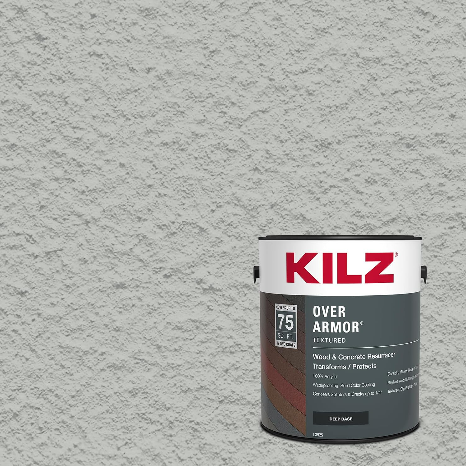 over Armor Textured Solid Coating Resurfacer for Wood, Composite and Concrete Su