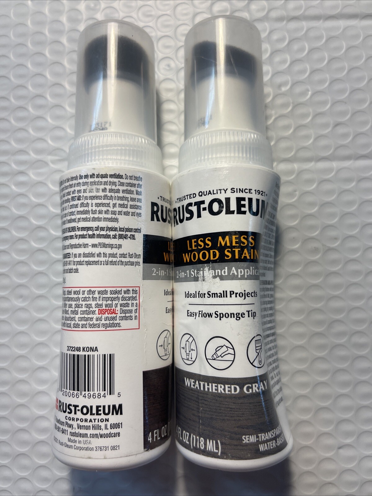 Rust-Oleum 2-in-1 Stain & Applicator Weathered Gray 4 Fl. Oz Sponge Tip Lot 2