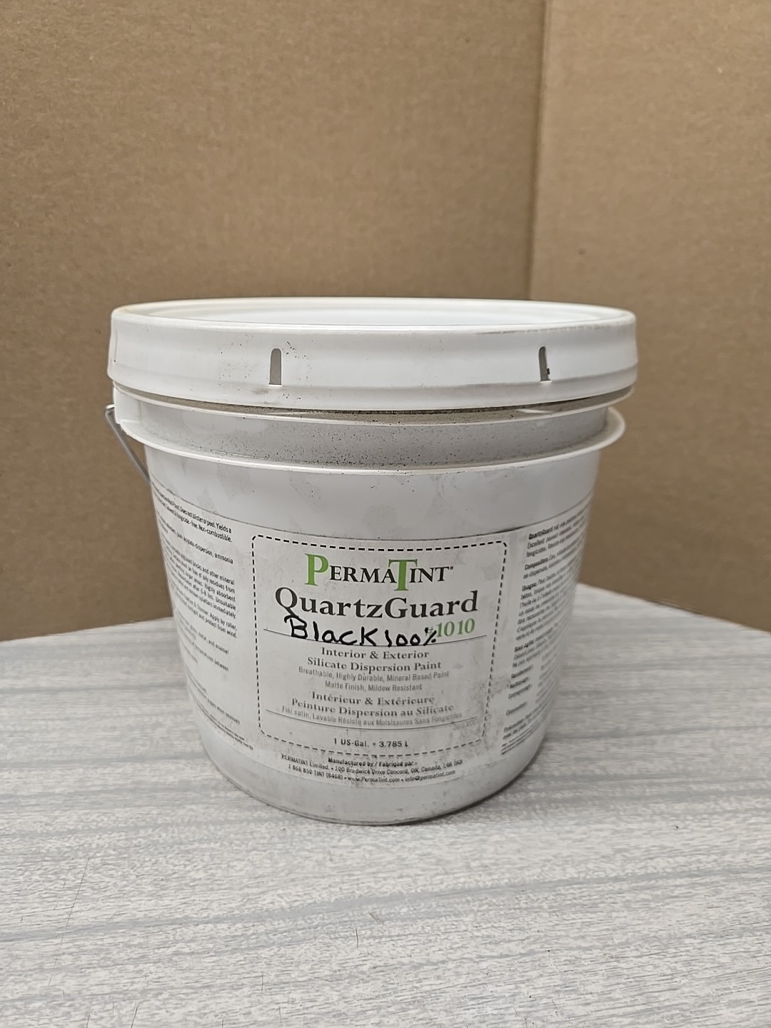 PermaTint QuartzGuard Interior/Exterior Paint For Brick/Stone- Black- 1 Gallon