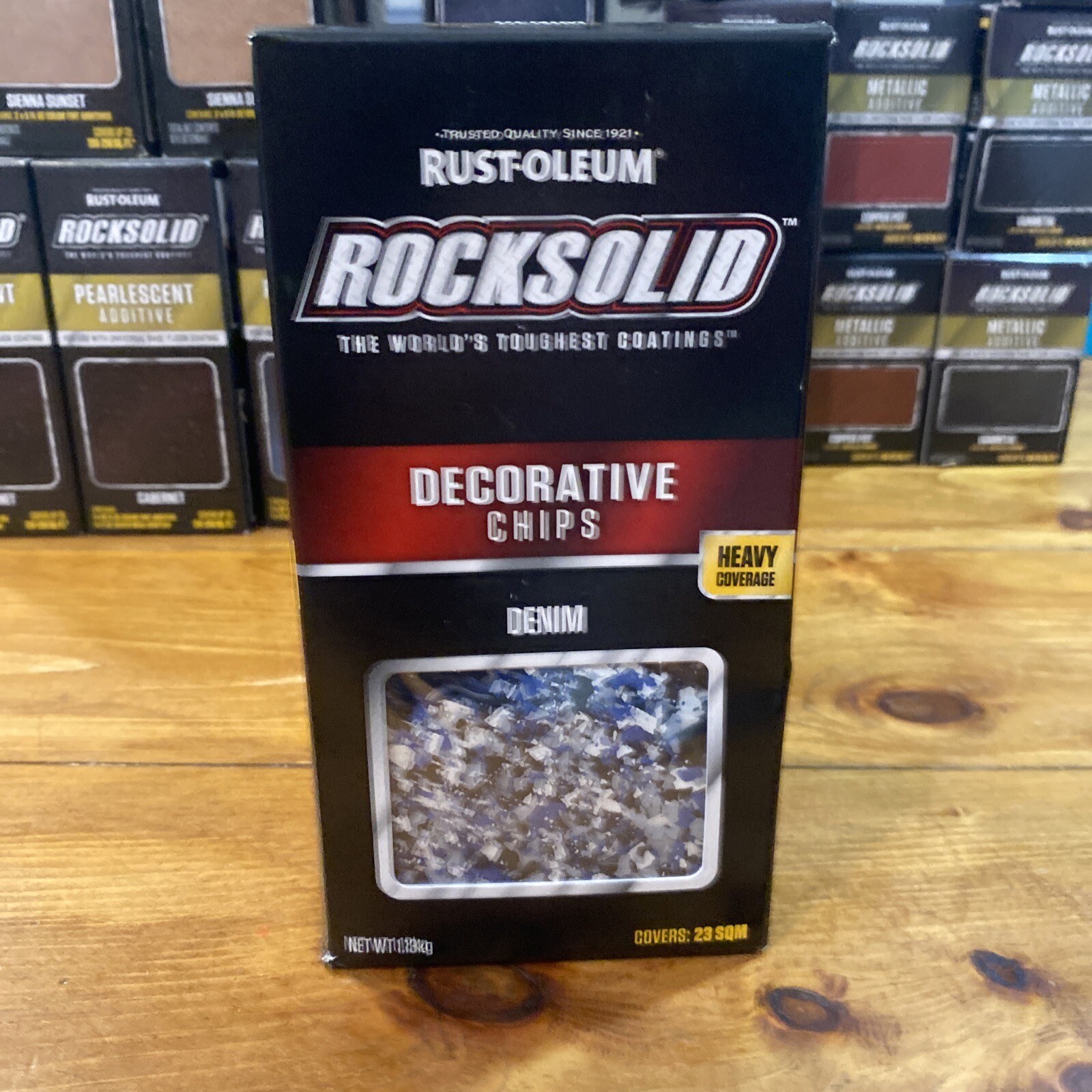 Rust Oleum Rocksolid Decorative Chips Denim 302642 Heavy Coverage 23 SQM 2lb Box