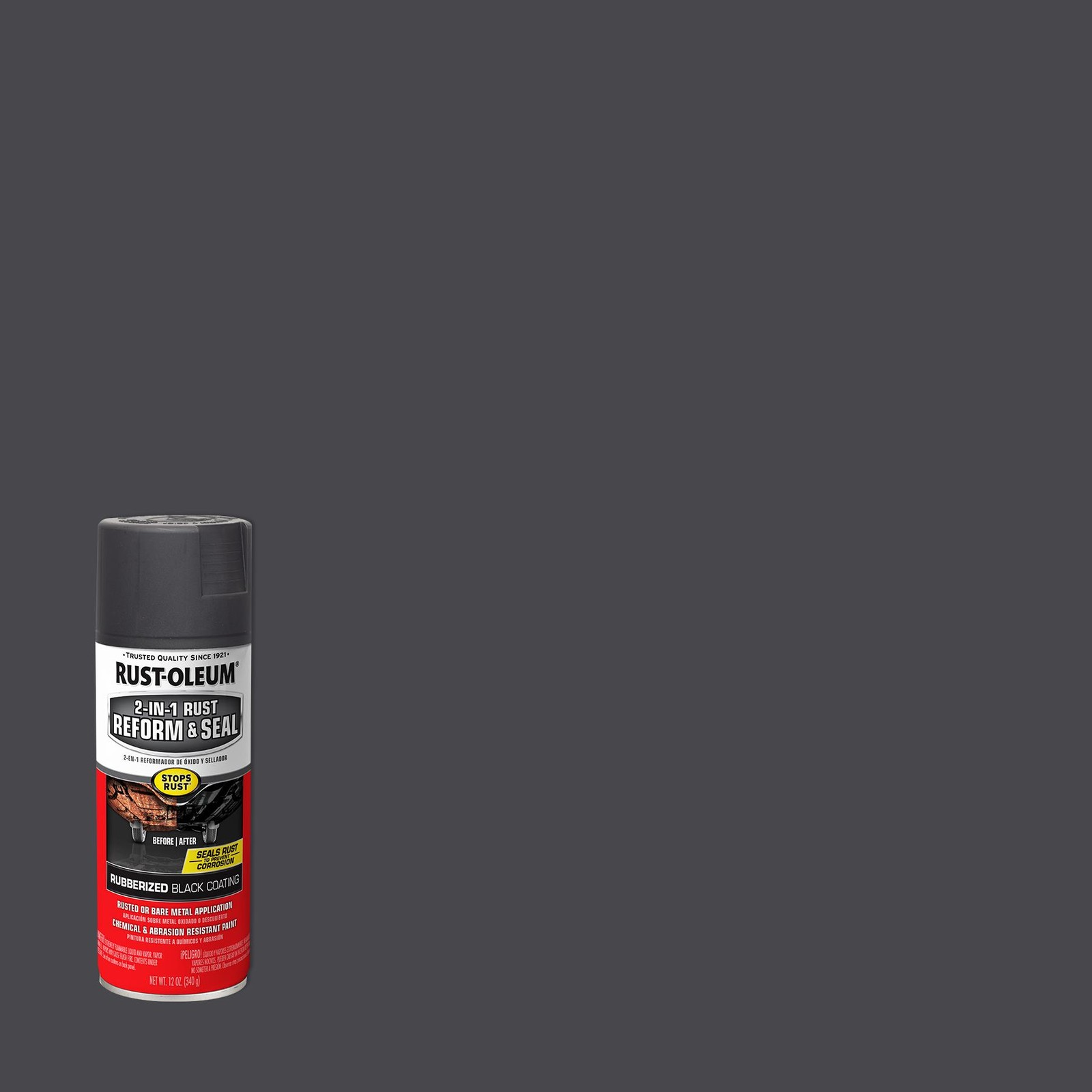 Rust-Oleum Automotive 2-In-1 Rust Reform & Seal Spray, Flat Black 12 Oz – 344713