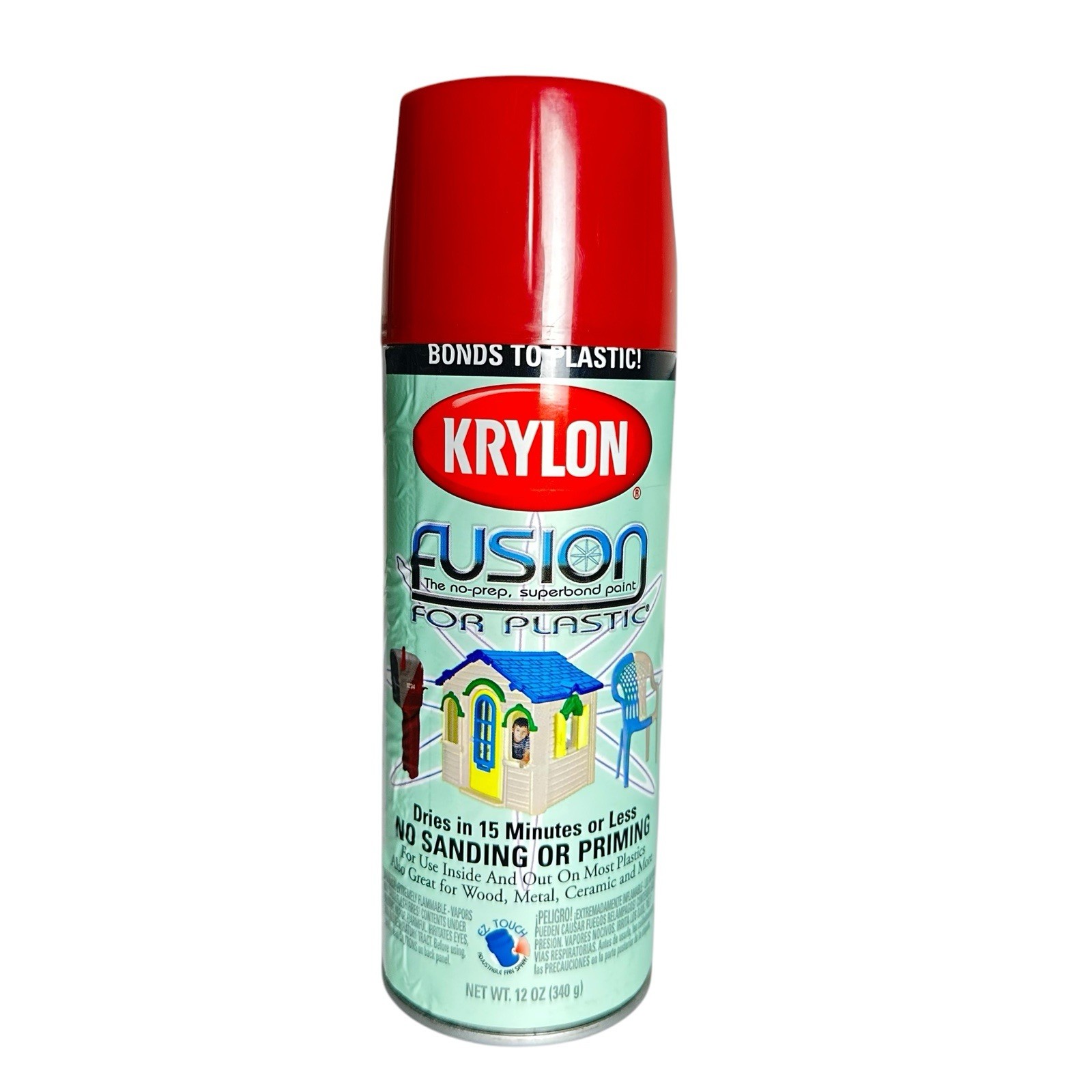 Krylon Fusion for Plastic Gloss Spray Paint Red Pepper Safety Red 2328 12 oz New