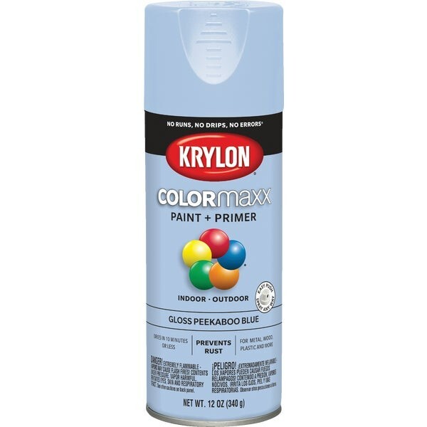 (12)-Krylon ColorMaxx 12 Oz. Gloss Spray Paint, Peekaboo Blue Model: K05530007