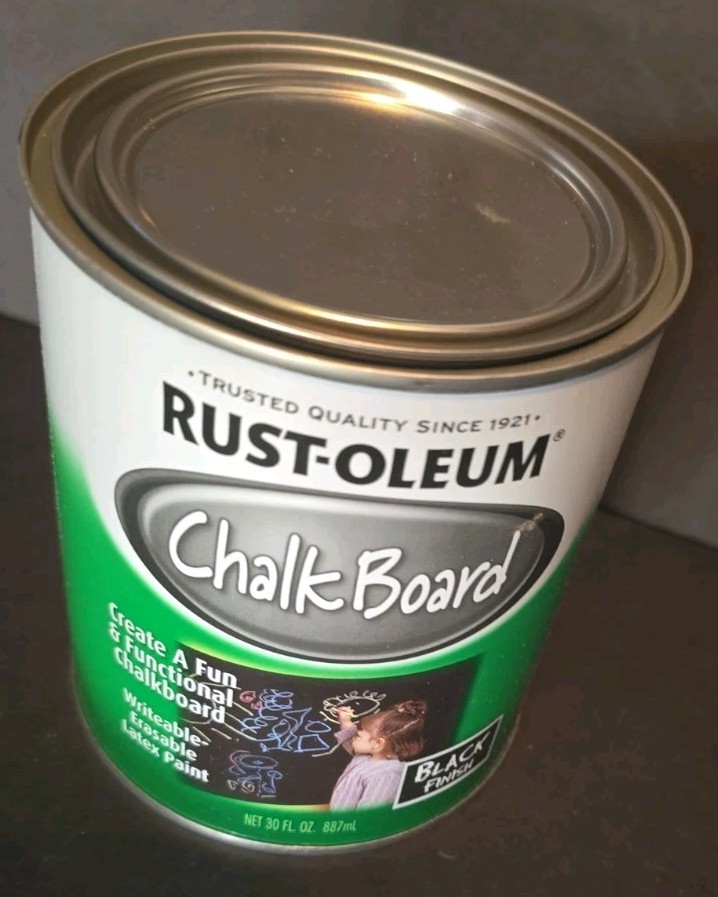 Rust-Oleum Chalkboard Paint 206540 Chalkboard Brush-On Black 30 Oz Latex NIB *