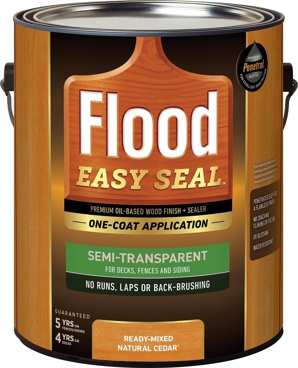 Easy Seal Natural Cedar Semi-Transparent Wood Stain – One-Coat Oil-Based Finish