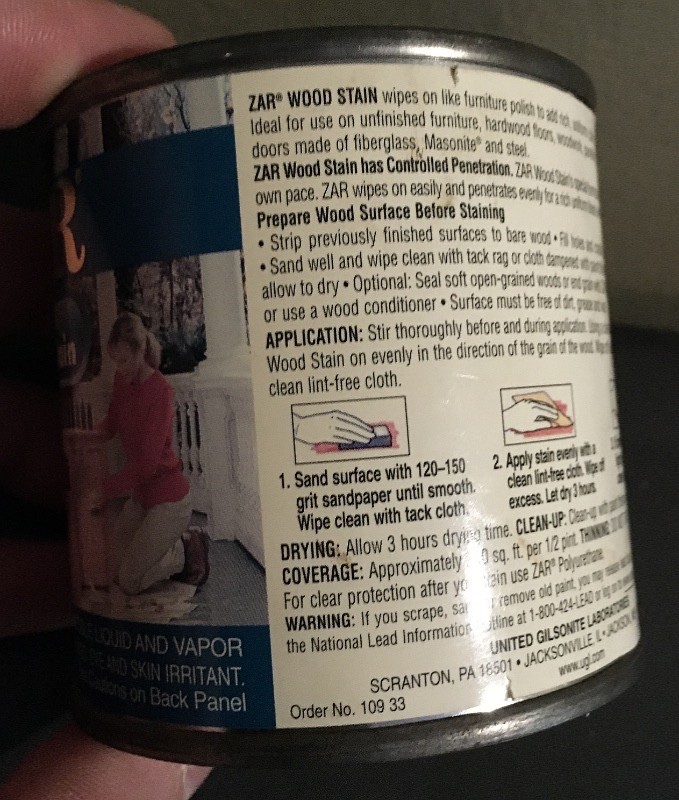 Zar Interior Stain 109 Colonial Pine 1/2 pint