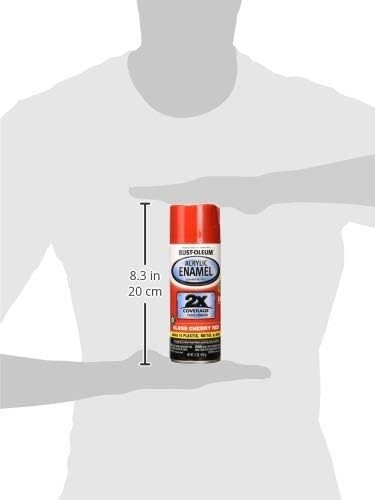 Rust-Oleum 271920 Acrylic Enamel 2X Spray Paint, 12 oz, Gloss Cherry Red
