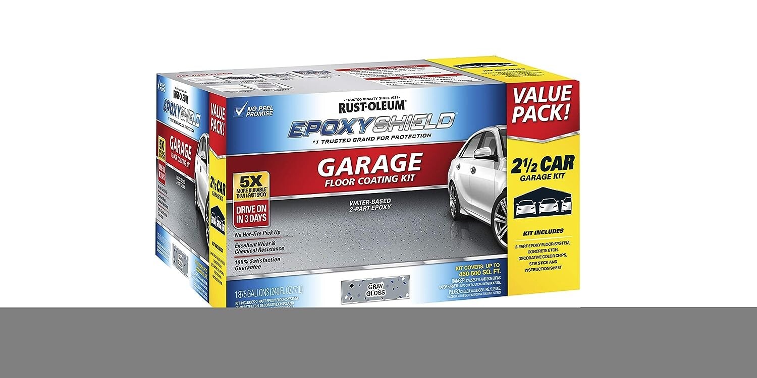 Rust-Oleum 261845 EPOXYSHIELD Low VOC Garage Floor Coating Gray 2.5 Kit 2 gal