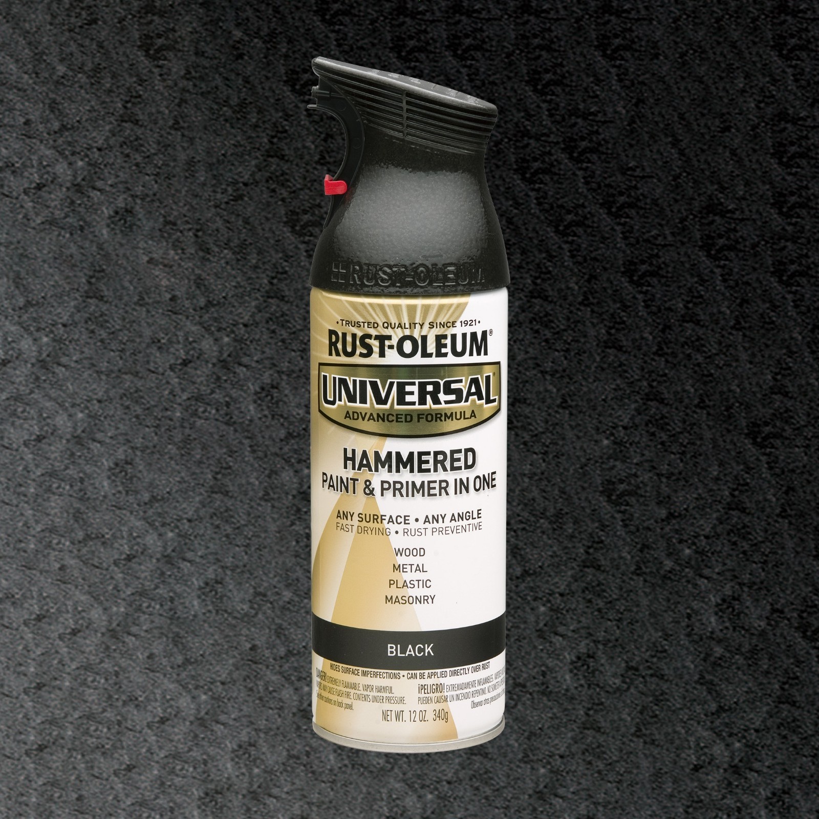 (6 pack) Black, Hammered Paint & Primer Spray Paint Spray Paint, 12 oz