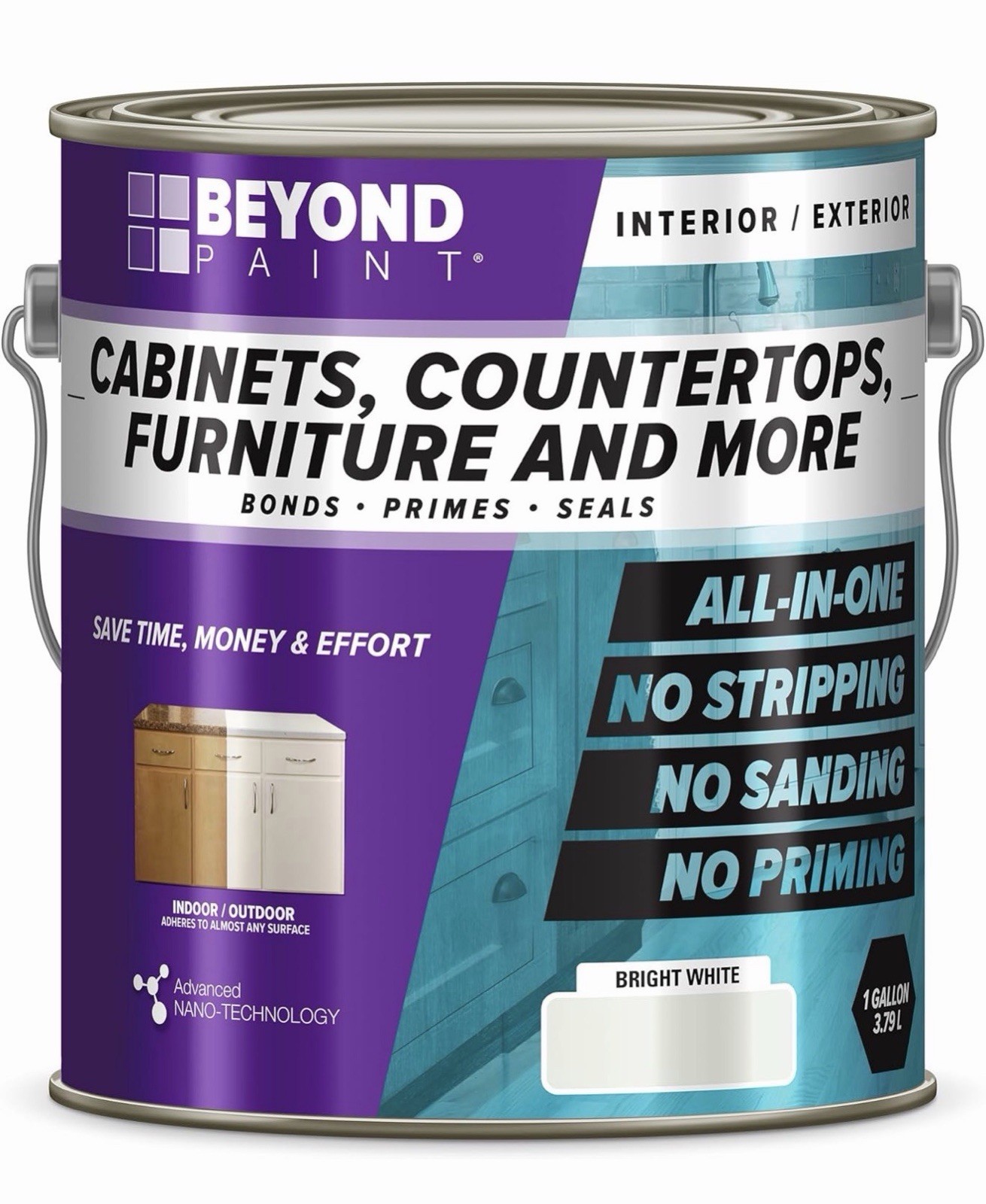 Beyond Paint Cabinet Furniture Paint Bright White Gallon No Sanding No Primer