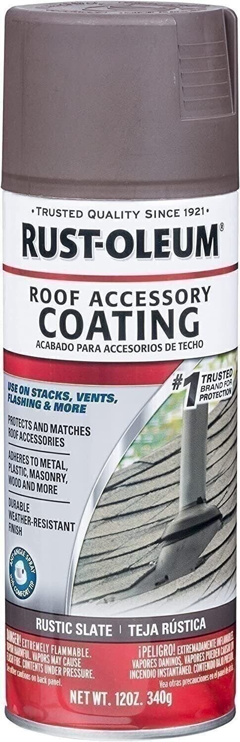 Rust-Oleum 285222 Roof Accessory Spray Paint, 12 oz, Rustic Slate/Brown