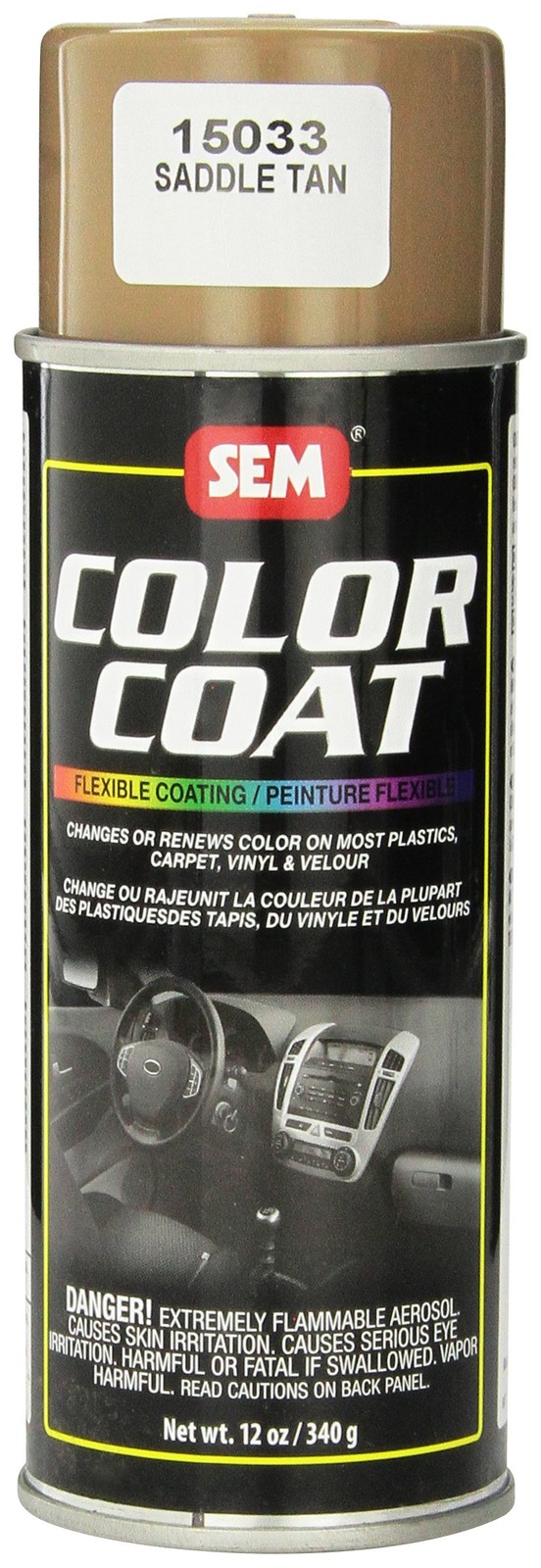 Saddle Tan 12 Fl Oz Automotive Color Coat For Vinyl Plastics And Carpet