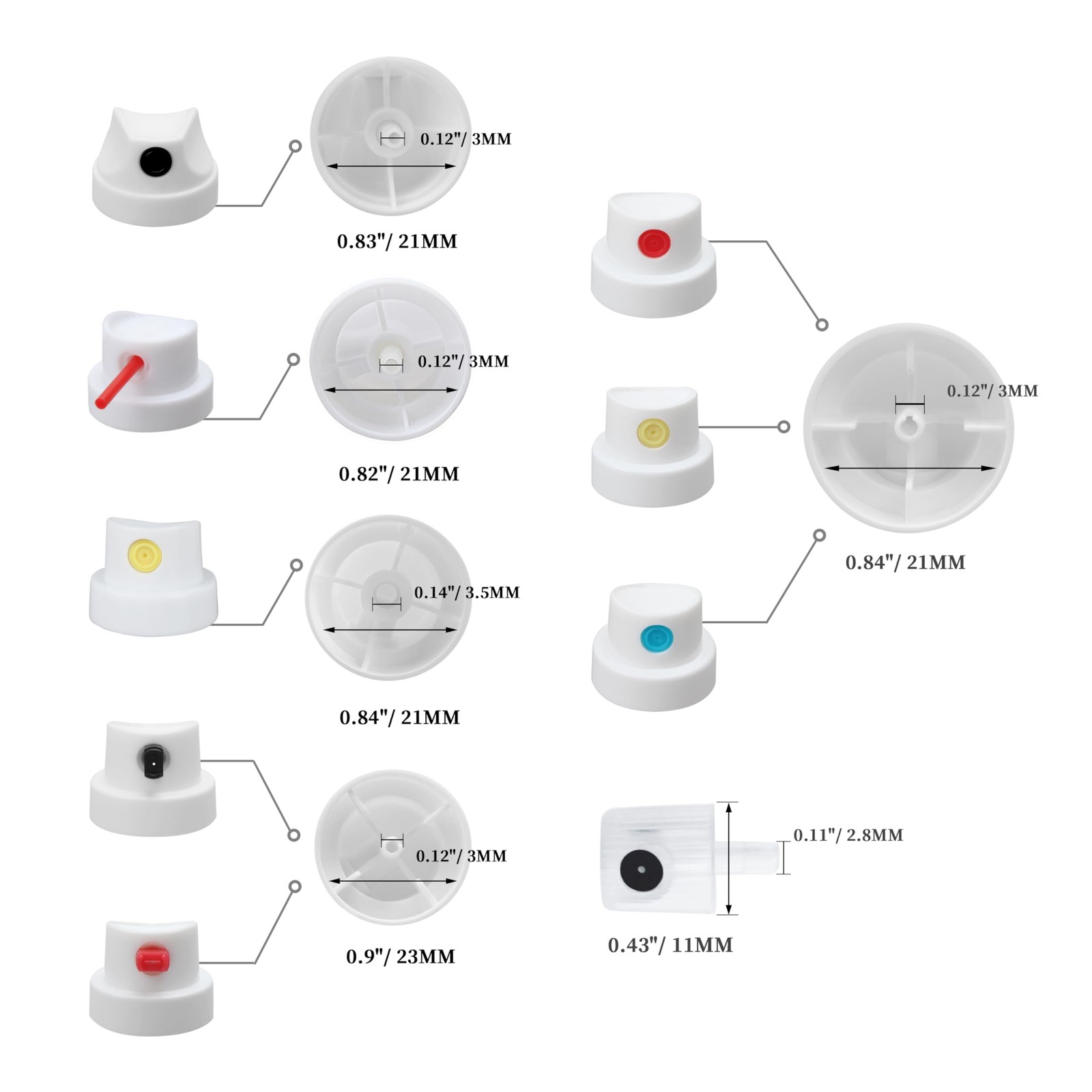 Universal Spray Paint Caps for Female Cans-Spray Can Nozzle – Adapter Spray P…