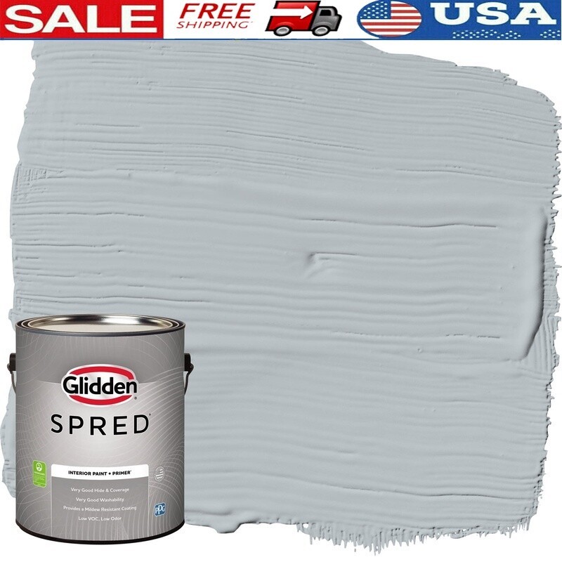 Low VOC Washable Interior Paint Primer Mildew Resistant Gray Frost Flat 1 Gallon