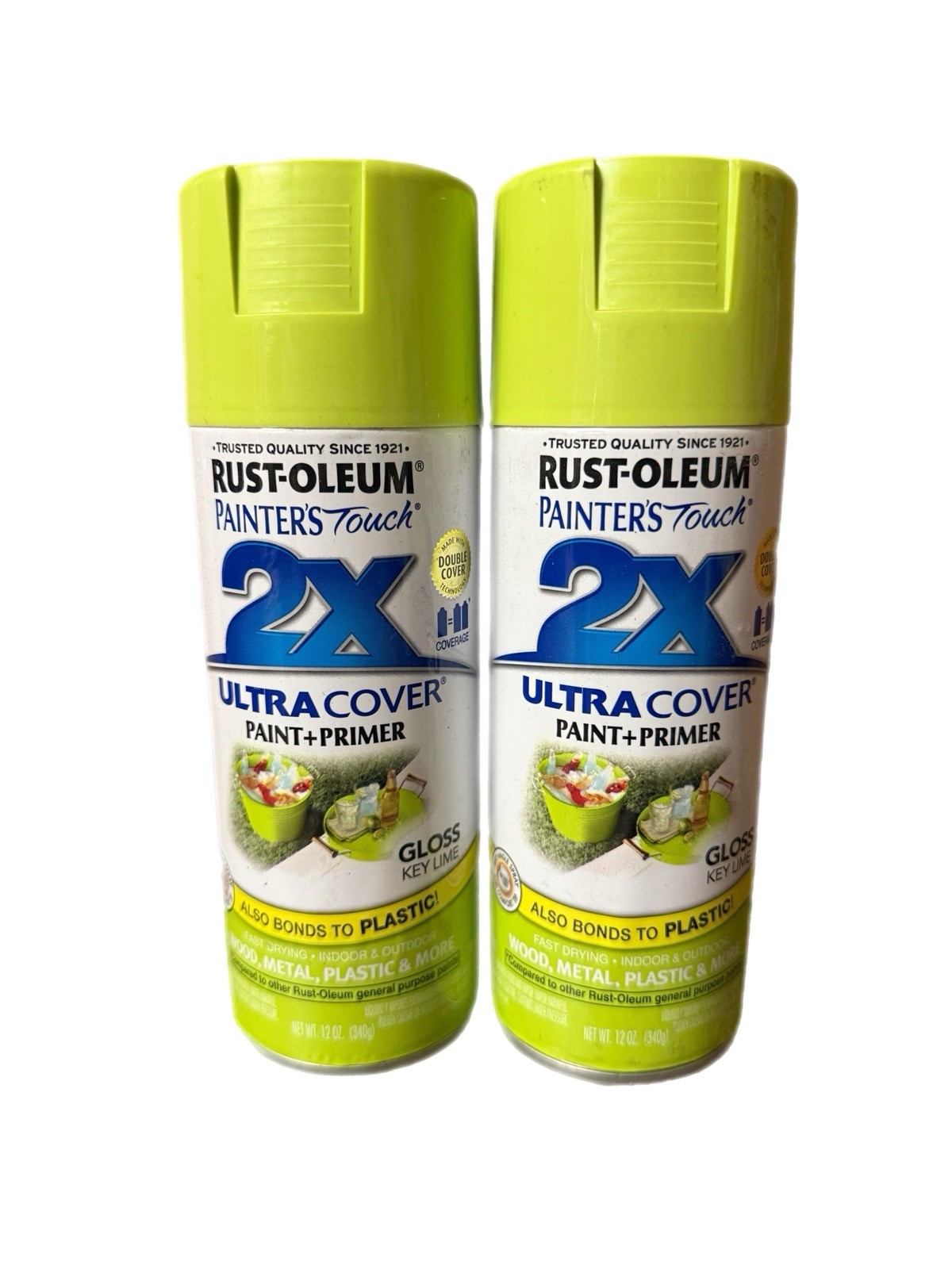 Rust-Oleum Painter’s Touch 2X Gloss Key Lime Spray Paint 12 oz New 2 Cans
