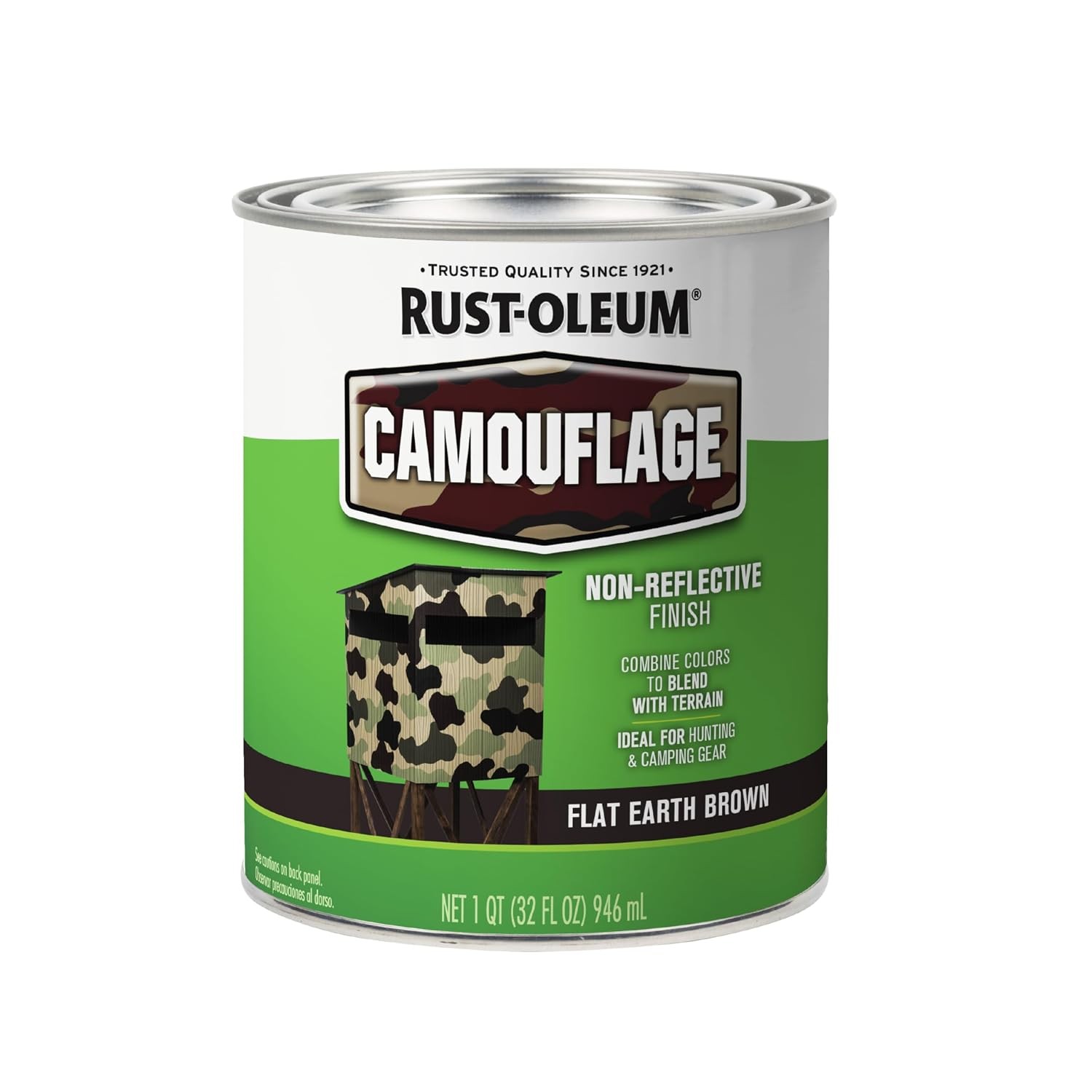 Flat Earth Brown Camouflage Hunting Paint Non-Reflective Finish 32 Fl Oz