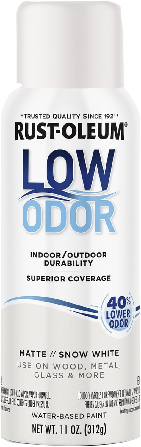 Rust-Oleum Low Odor Premium Spray Paint, 11 oz, Matte Snow White