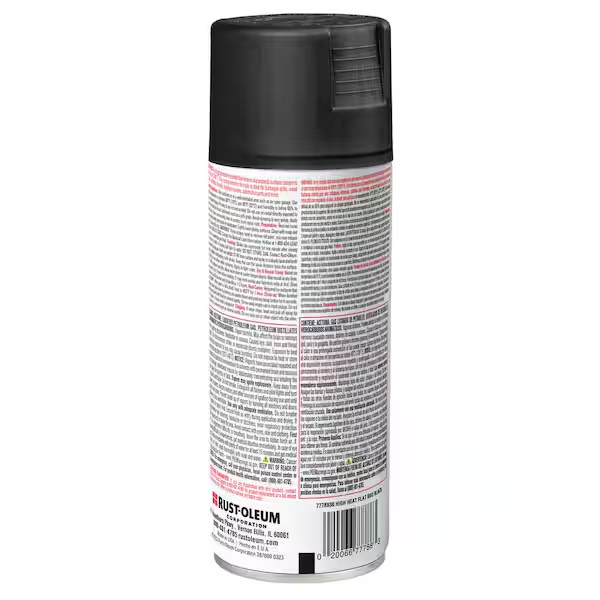 RUST OLEUM Spray HIGH HEAT Paint BBQ Black Stops Rust Stoves Grills Engines 12oz
