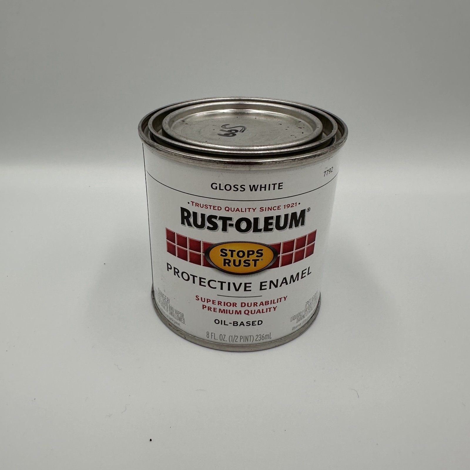 Rust-Oleum GLOSS WHITE 0.5 pt Stops Rust PROTECTIVE ENAMEL Oil-Based 7792-730
