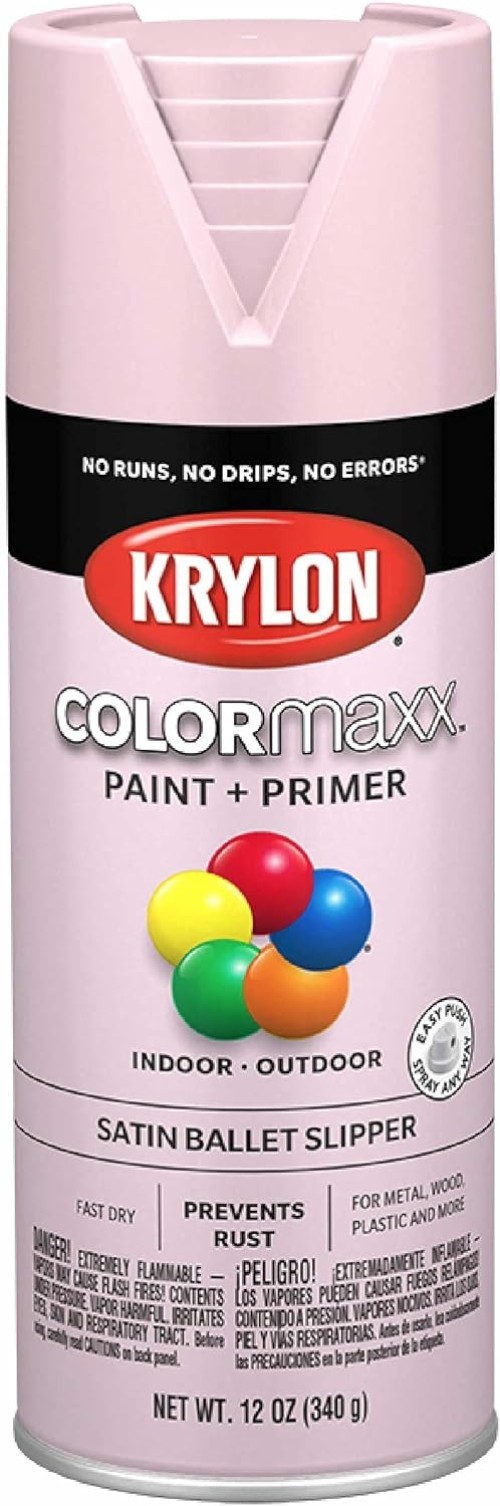Acrylic Spray Paint & Primer for Indoor/Outdoor Use – Satin Ballet Slipper Pink