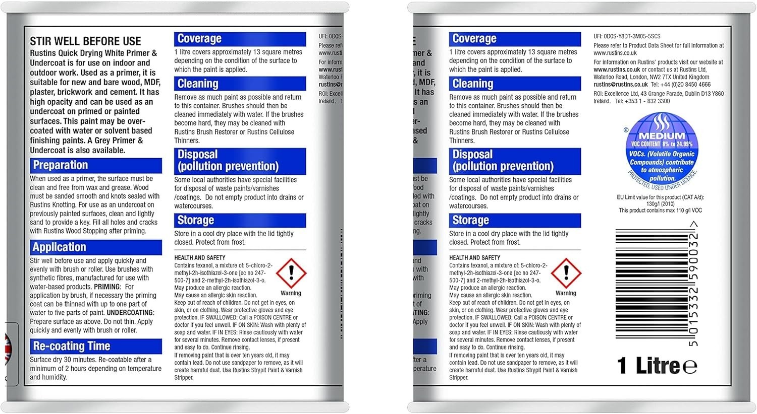 Versatile 1L White Primer & Undercoat – Waterproof for Indoor/Outdoor Use