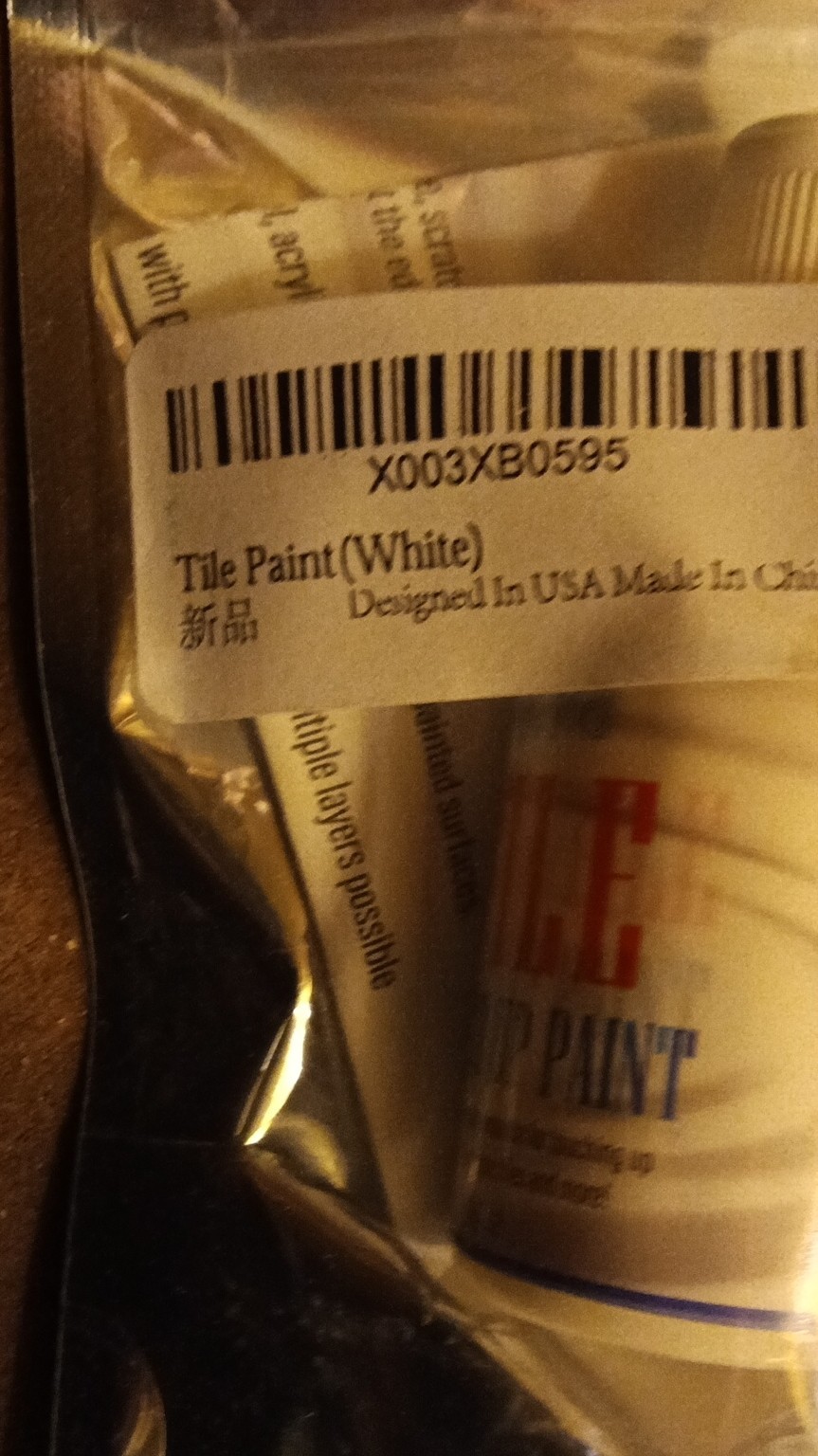 Tile Touch Up Paint White Chalky 0.33 oz Fast Drying Acrylic for Tile