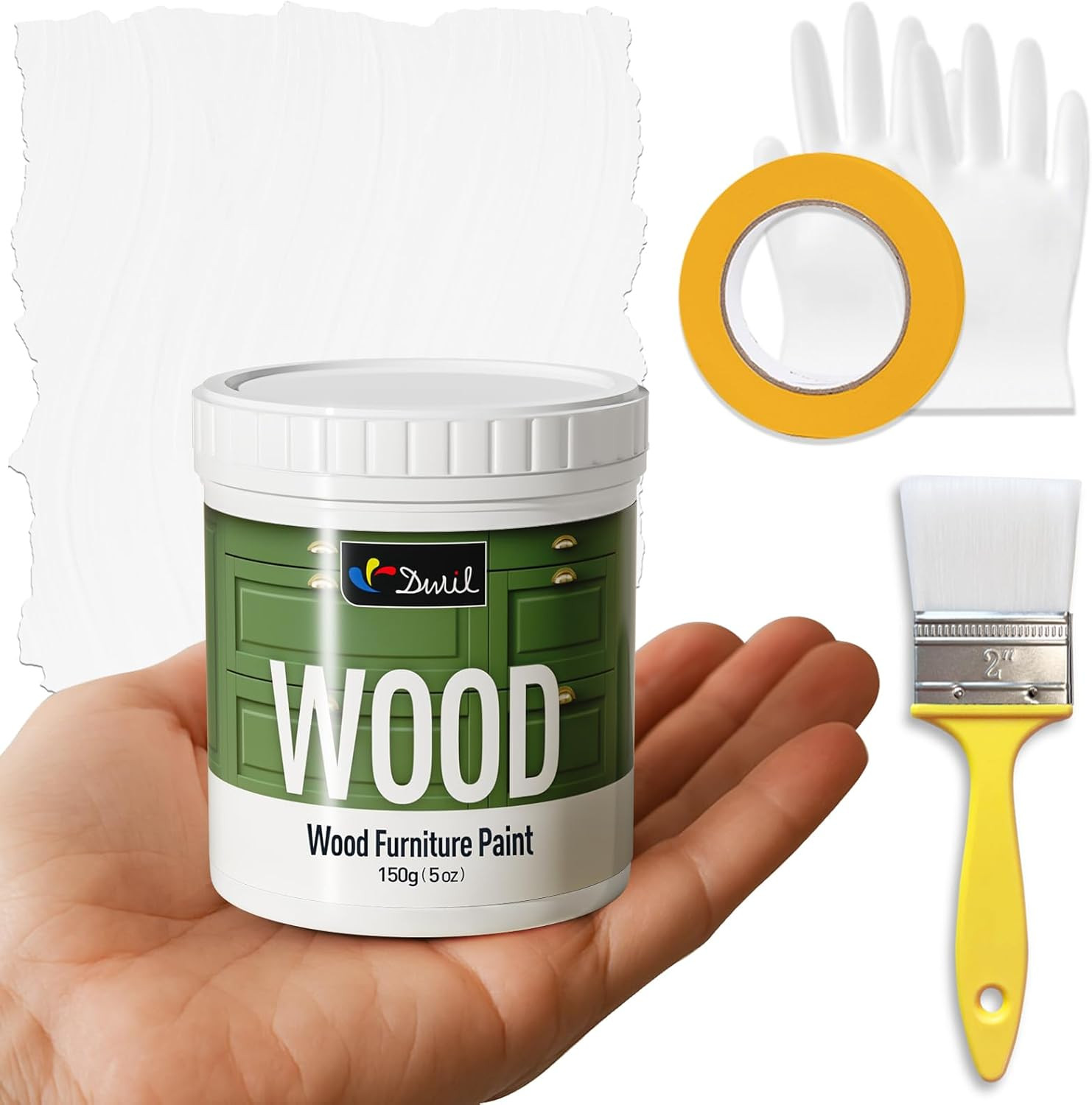 Matte Finish Furniture Paint – 5 Oz All-In-One Kit for Cabinets, Doors, Tables,
