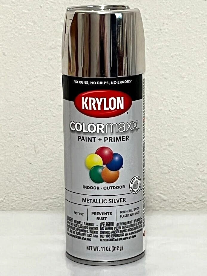 Krylon Colormaxx ~ Metallic Silver ~ Spray Paint 11 oz Paint + Primer 5590