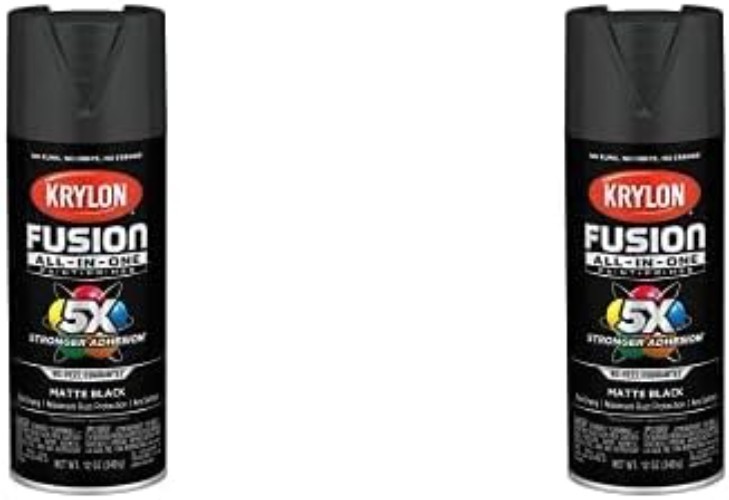 Rust Resistant Matte Black Spray Paint, 12 oz Pack of 2 for Indoor & Outdoor Use