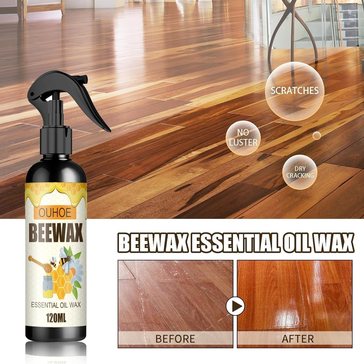 Beeswax Spray 2PCS – Durable Polish and Protector for Wooden Surfaces