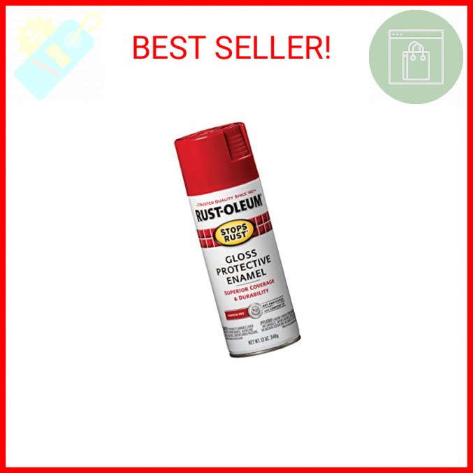 Rust-Oleum 7762830 Stops Rust Spray Paint, 12 oz, Gloss Red Sunrise