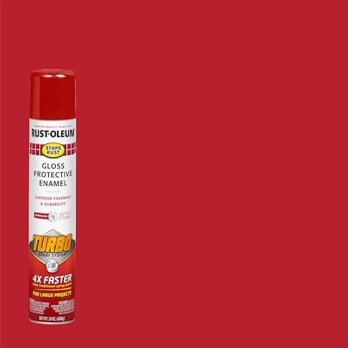 Rust-Oleum 393375-6PK Stops Rust Turbo Spray Paint, 24 oz, Gloss Sunrise Red, 6