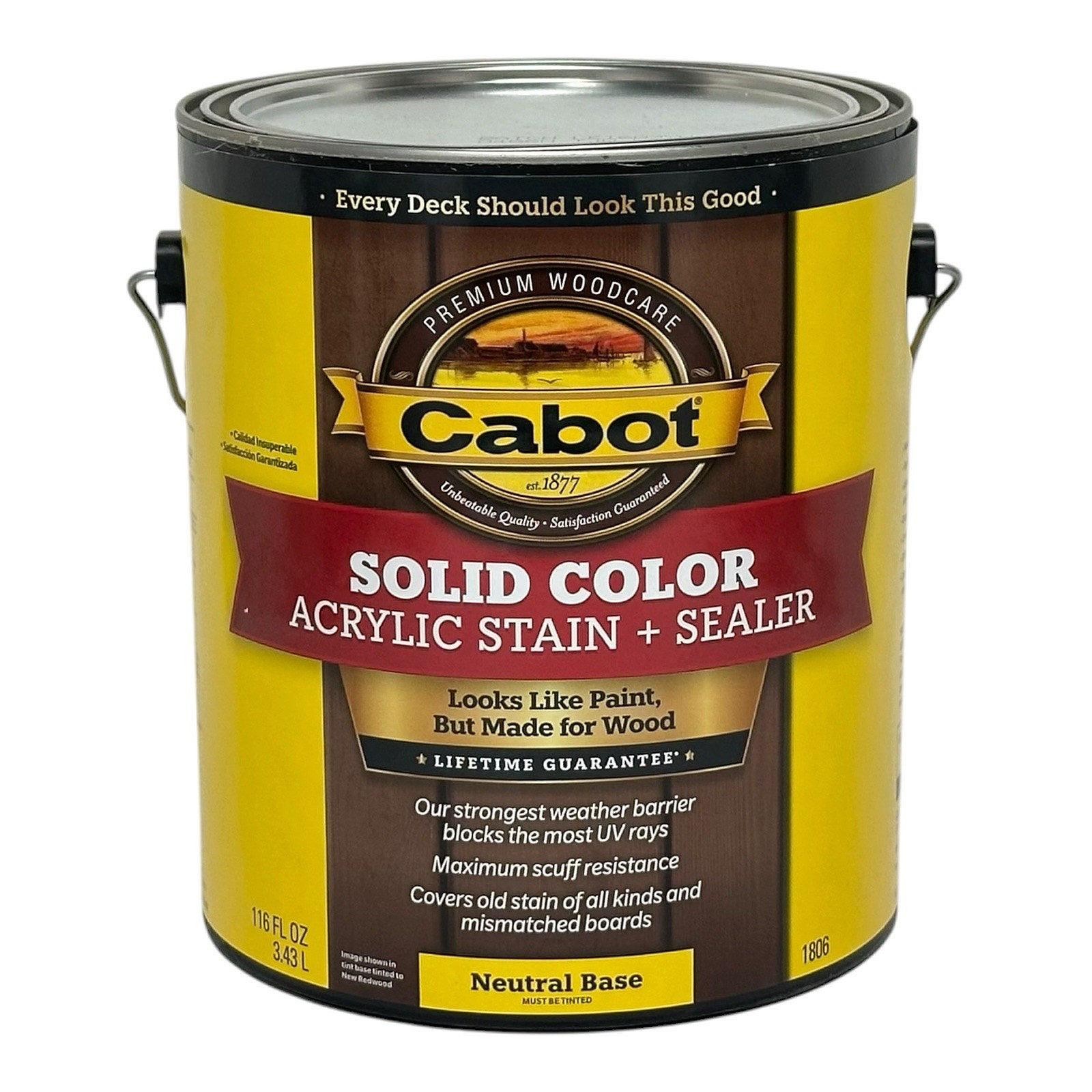 CABOT SOLID COLOR ACRYLIC STAIN + SEALER NEUTRAL BASE 116oz