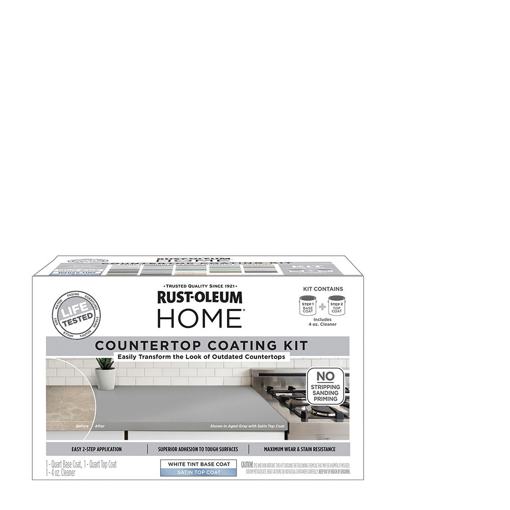 Rust-Oleum 384962 Home Countertop Kit Ultra White Tint Base with Satin Top-Coat