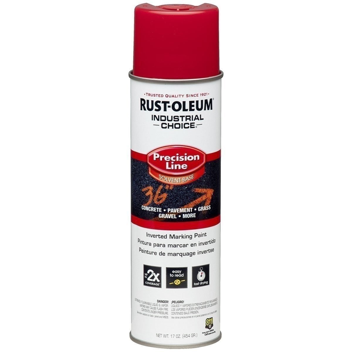 Rustoleum 203029 17 Oz Safety Red Precision-Line Inverted Marking Paint