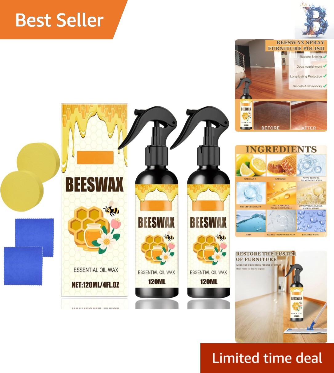 Beeswax Spray Cleaner – Restore, Polish & Protect Your Wood and Leather Pieces