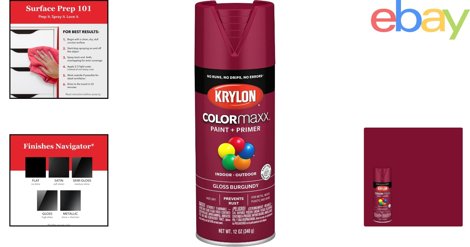 Gloss Burgundy Spray Paint, Fast-Drying Acrylic for Indoor and Outdoor Projects
