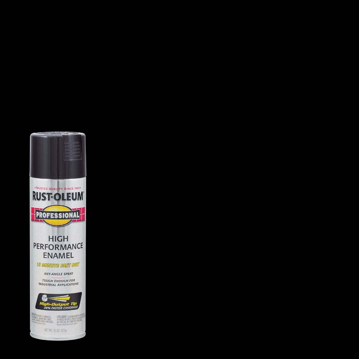High Performance Enamel Spray Paint, Gloss, Black, 15 oz, Aerosol Can