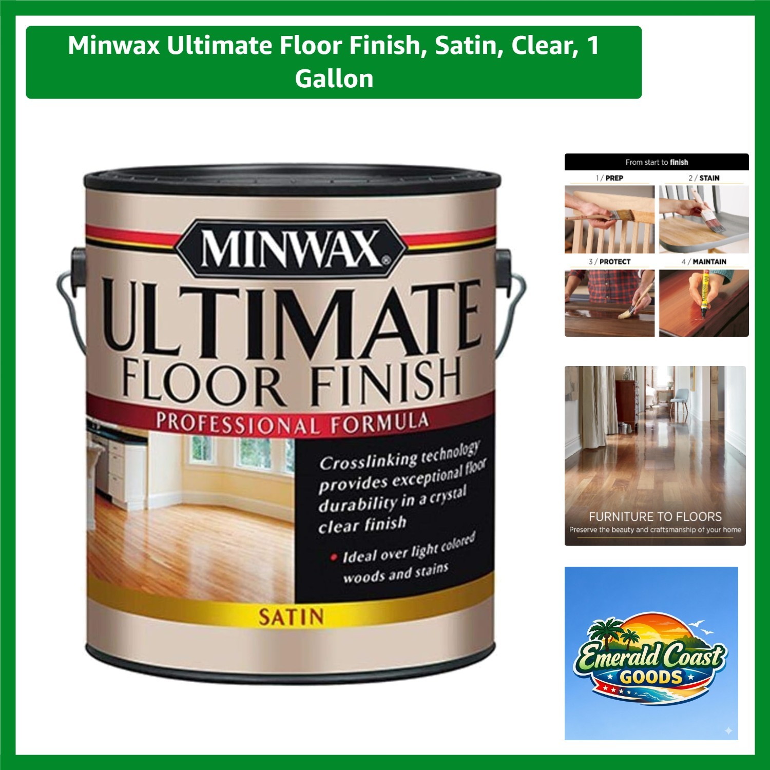 Ultimate Floor Finish, Satin, Clear, 1 Gallon