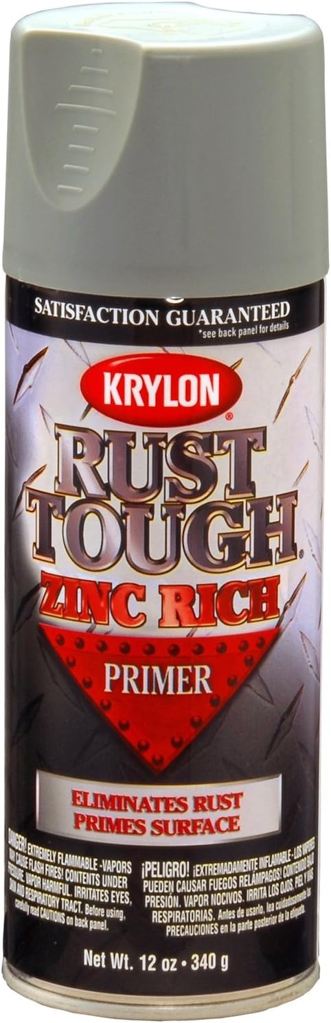 Krylon Rust Tough with Anti-Rust Technology Galvanizing Primer, Ultra Flat, G…