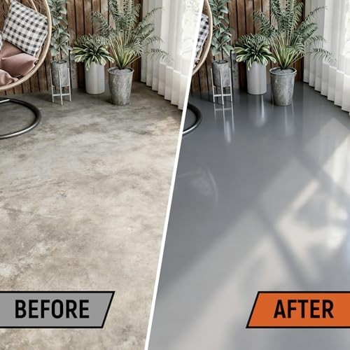 Professional Epoxy Concrete Floor Paint 1-Gallon Light Gray, Scratch Resistant,