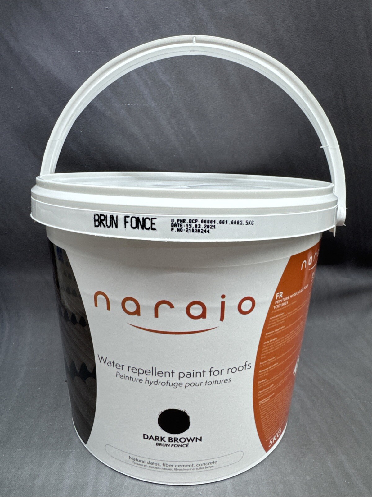 NEW SEALED Narajo Water Repellent Roof Paint, Dark Brown, 5KG**FAST FREE SHIP**