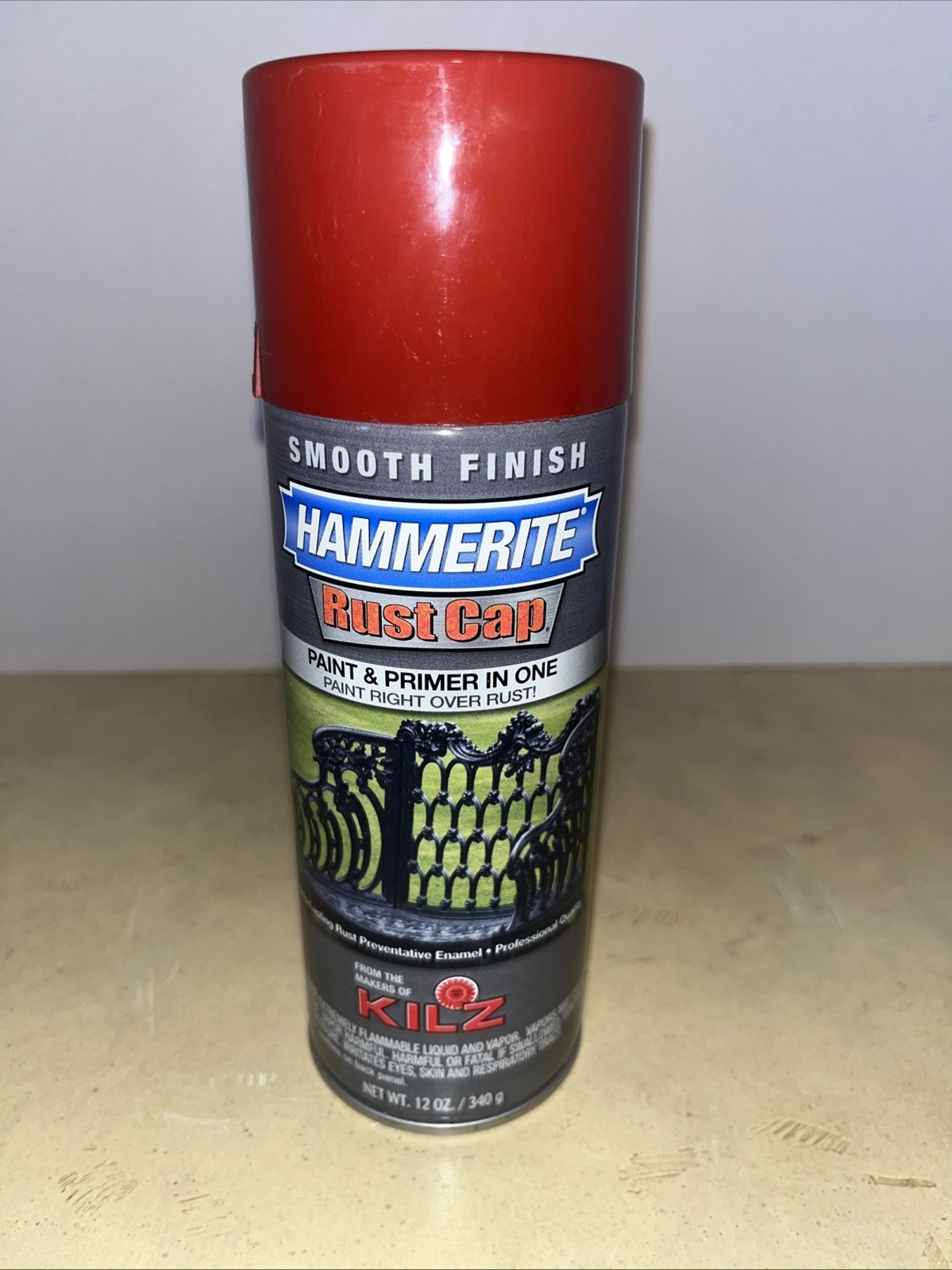 1 – Hammerite Rust Cap Bright Red Smooth Finish Metal Spray Can