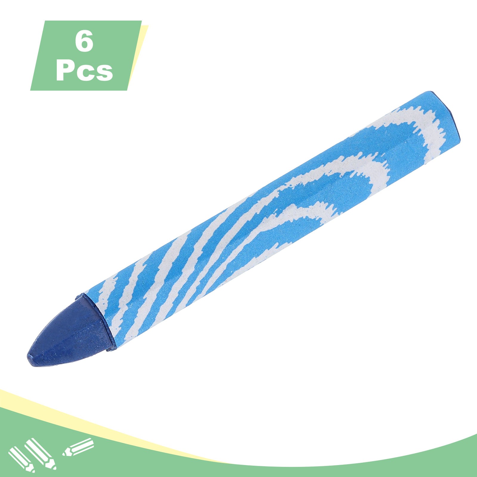 Lumber Marking Crayons, 6 Pcs Blue Hex Wax Tire Marker, 4″ x 0.55″