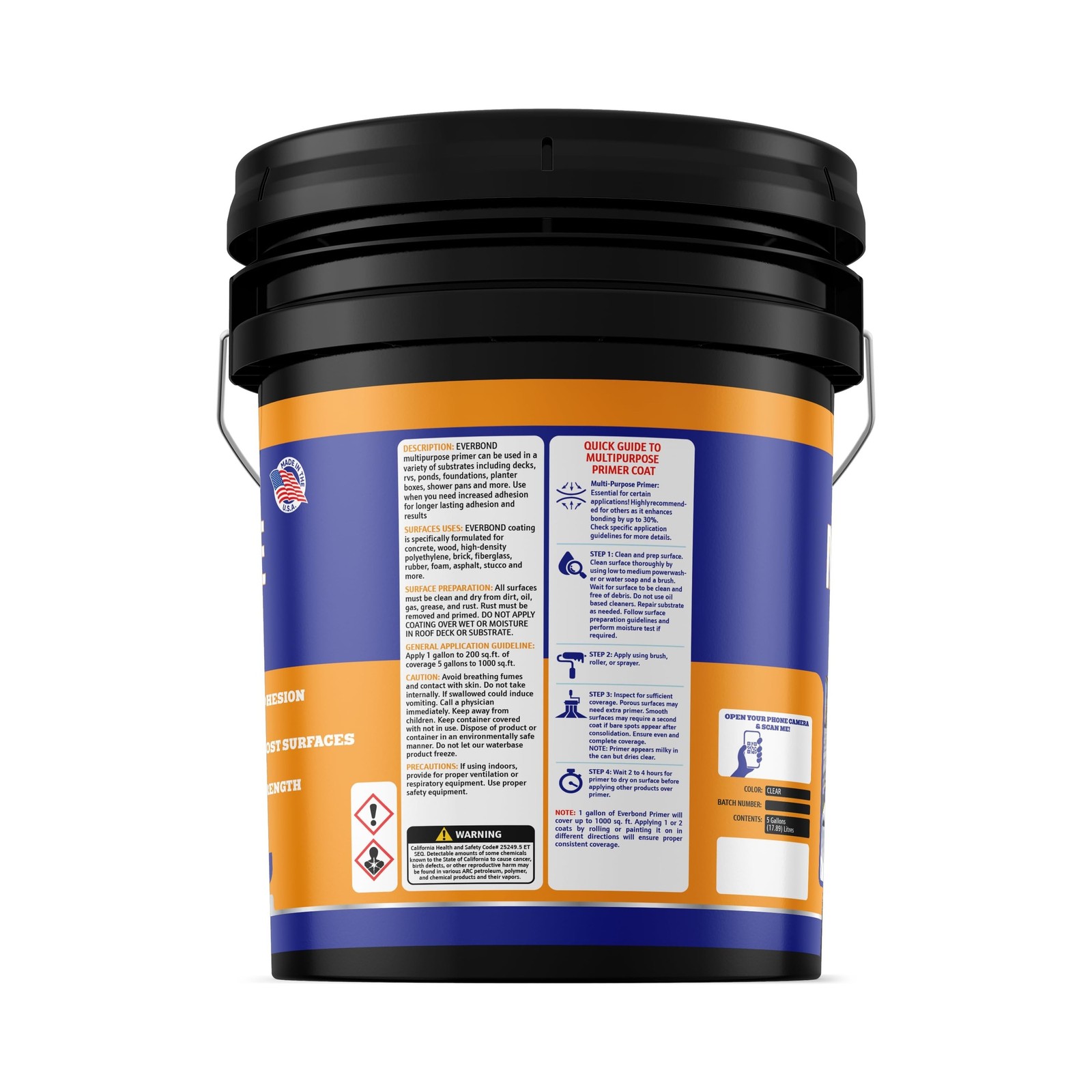 Everbond Multipurpose Primer – Primer for Roof Coatings – Use on EPDM Rubber,…
