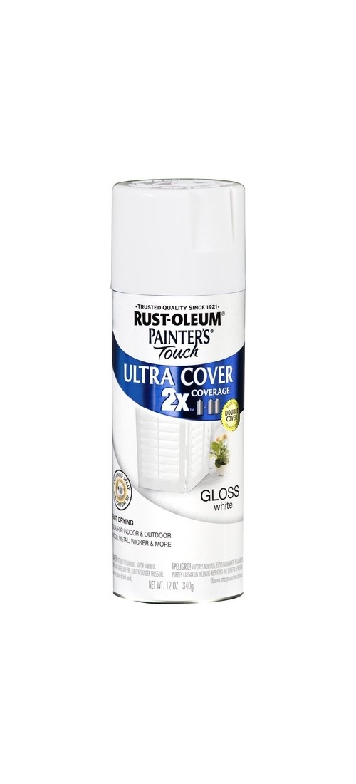 PAINTER’S Touch Gloss Spray Paint, Gloss, White, 12 oz, Aerosol Can