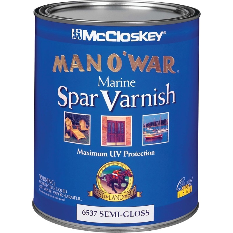 McCloskey Man O’ War 080.0006537.005 Marine Spar Varnish, Semi-Gloss, Clear, Liq