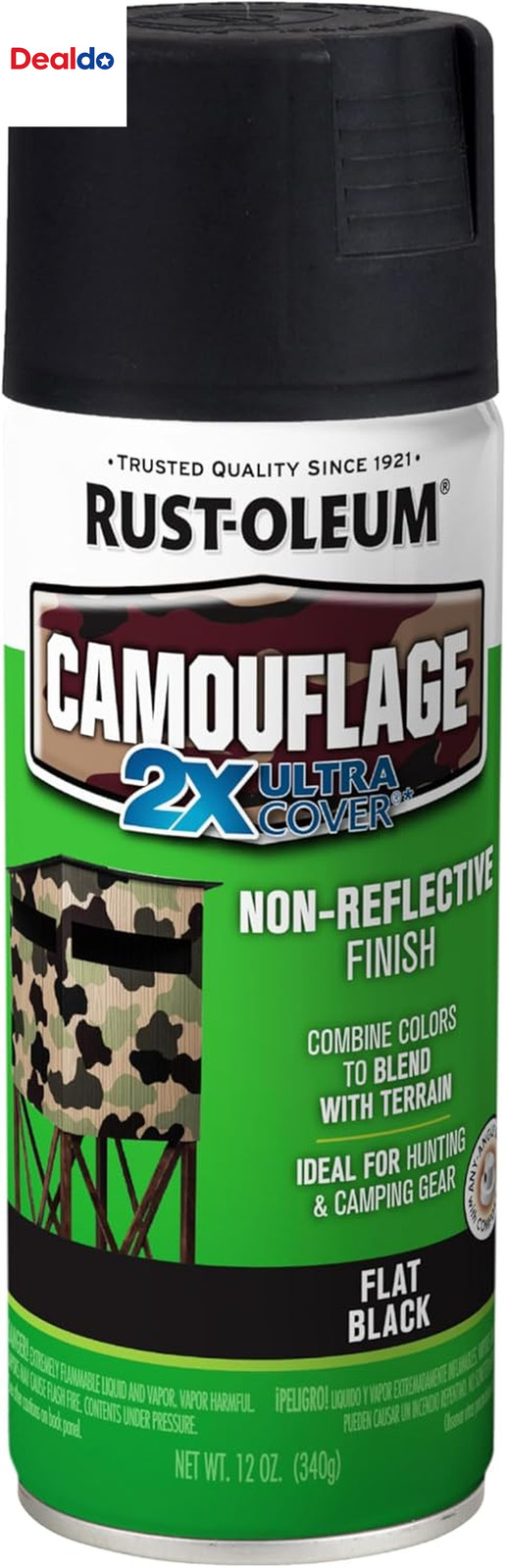 279179 Specialty Camouflage Spray Paint, 12 Oz, Black