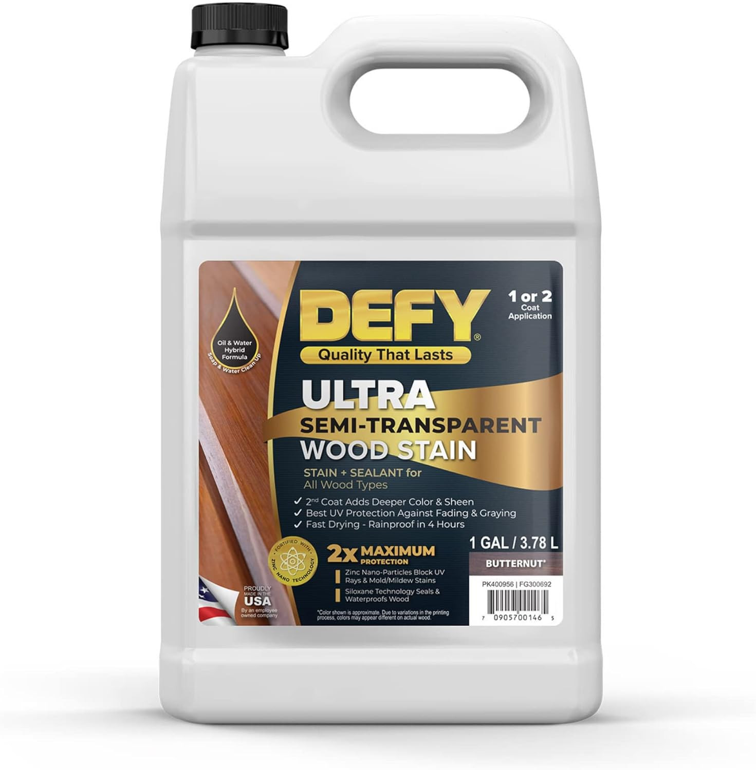 Butternut Semi-Transparent Outdoor Wood Stain & Sealer – 1 Gallon